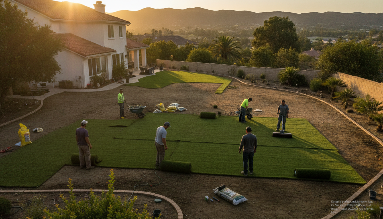 Westlake Village Artificial Turf Install team